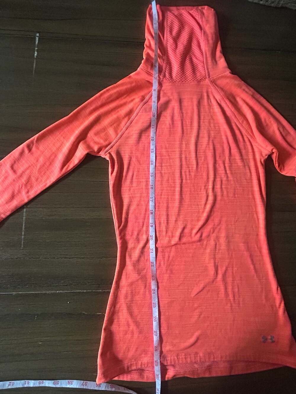 Under Armour Long Sleeve Athletic Top Size Small Orange Fitted - Picture 5 of 6